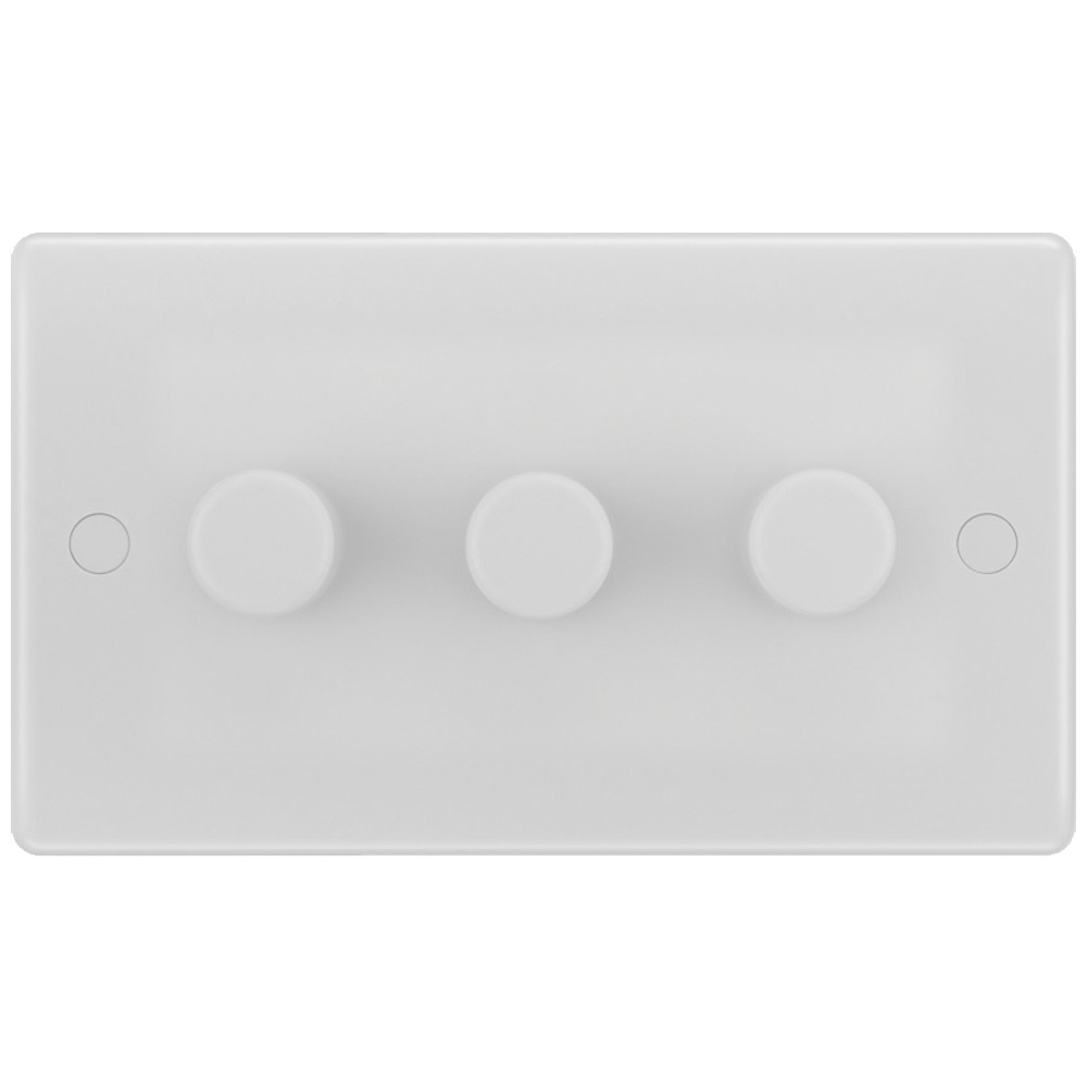 Image for BG Electrical 883 200W Push Dimmer 3 Gang 2 Way White