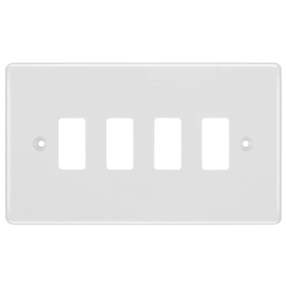 Image for BG Nexus 4 Gang Grid Module Front Plate R84 White