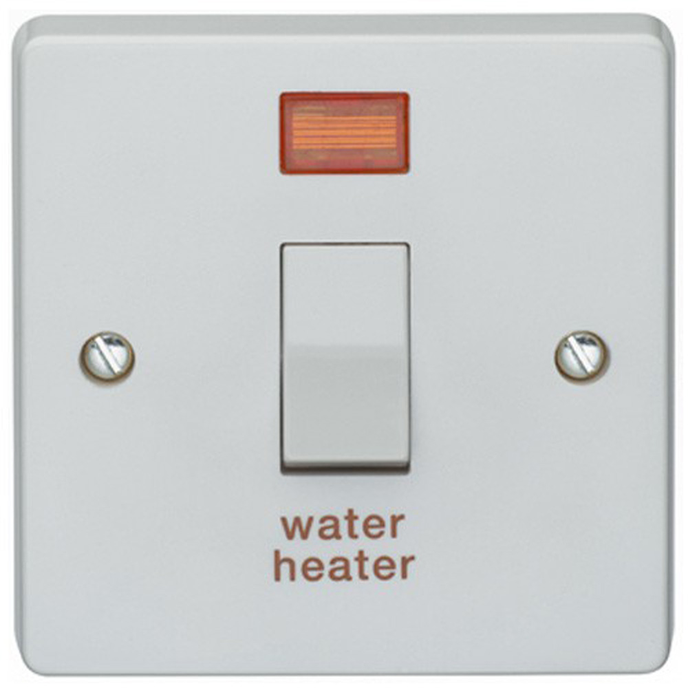 Image for Crabtree Capital 4015/31 Switch 20A DP Neon Water Heater White