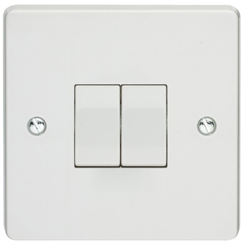 Image for Crabtree Capital 4172 Switch 6A 2 Gang 2 Way SP White