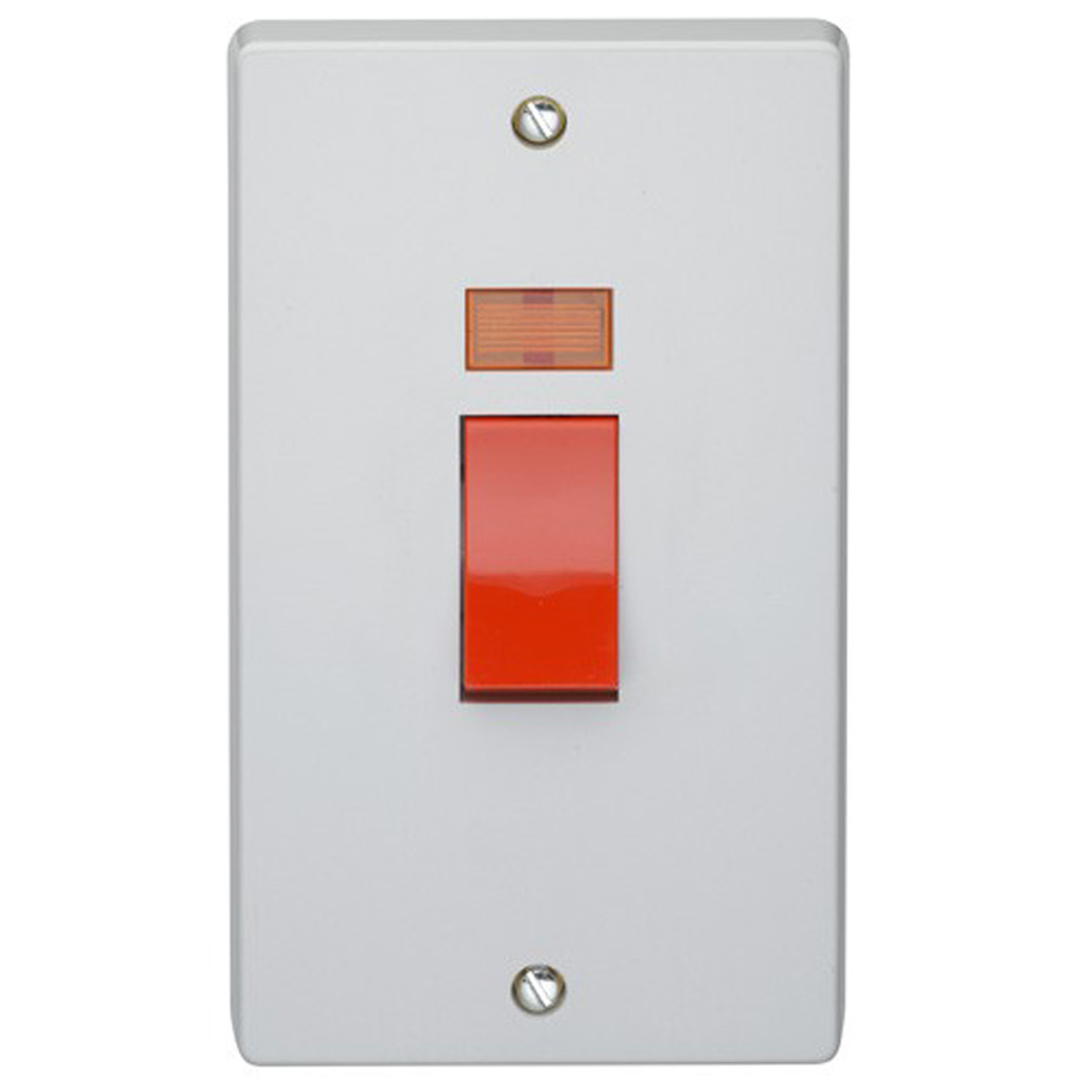 Image for Crabtree Capital 4500/3 Cooker Switch 50A DP Neon White