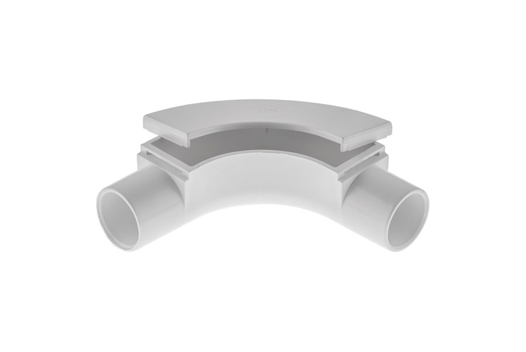 Image for Marshall Tufflex 25mm MIB3WH Inspection Bend White Plastic Conduit PVC