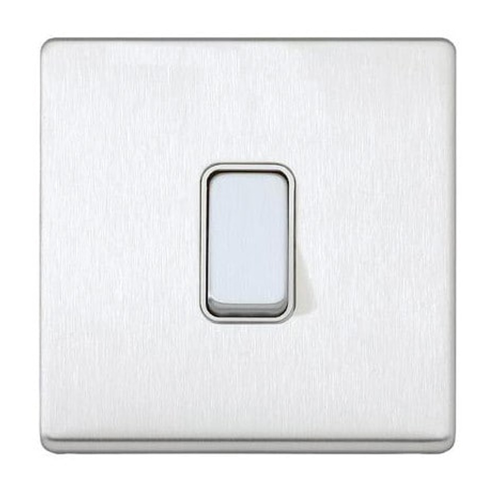 Image for MK Aspect K24371BSSW 20A 2 Way Switch Brushed Steel White