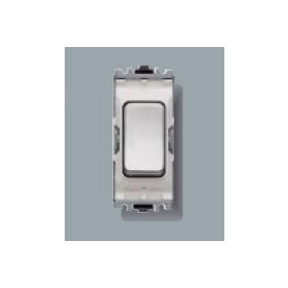 Image for MK Edge/Aspect Grid K4880BSSW Blank Insert Switch Brushed Steel White