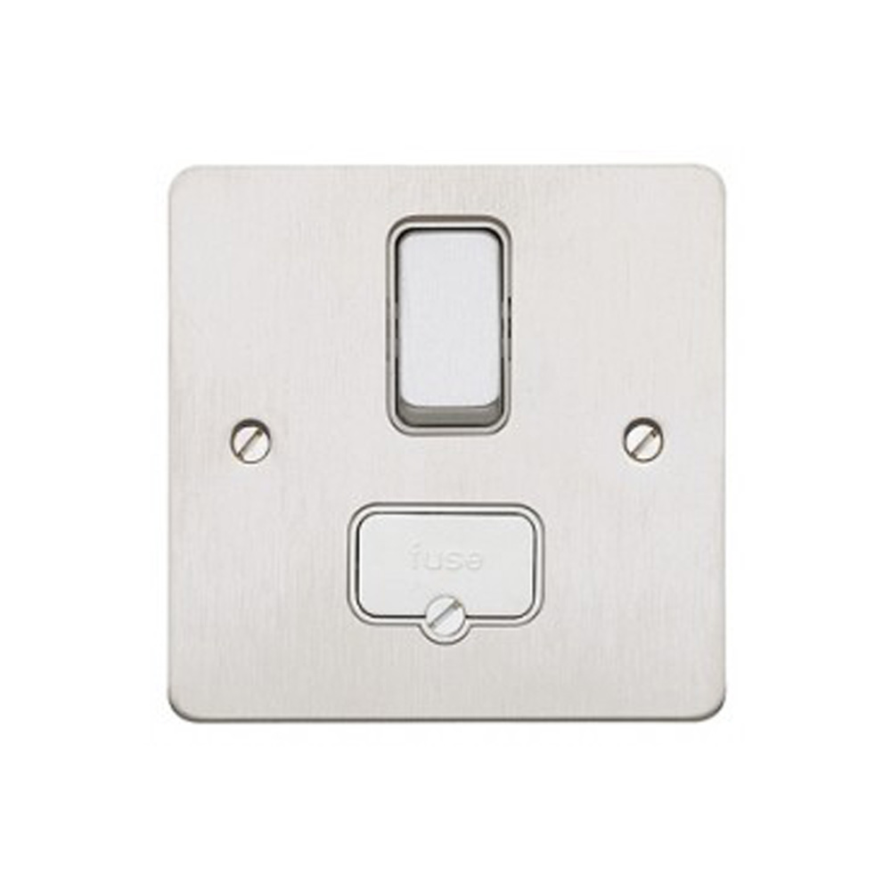 Image for MK Edge K14941BSSW 13A DP Switched Spur Brushed Steel White