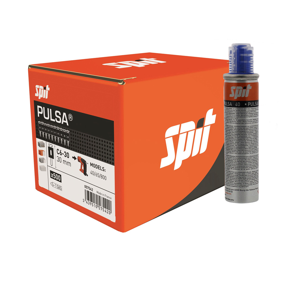 Image for Spit C6-30 Pulsa Pins 30mm x500 with Gas Cartridge 057542