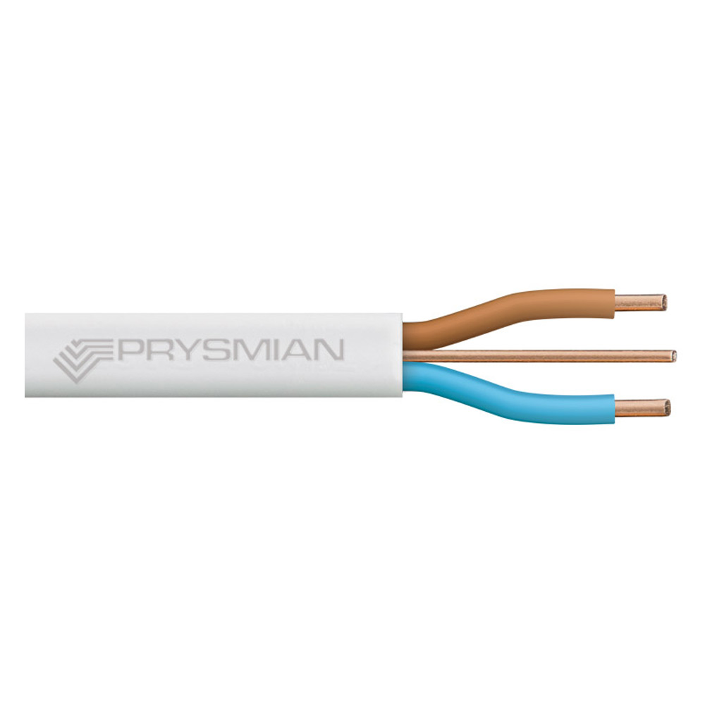 Image for Prysmian 6242BH Twin & Earth Cable 6mm LSZH Flat White 100M