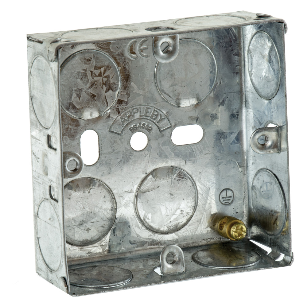 Image for Appleby Flush Metal Back Box 1 Gang 25mm