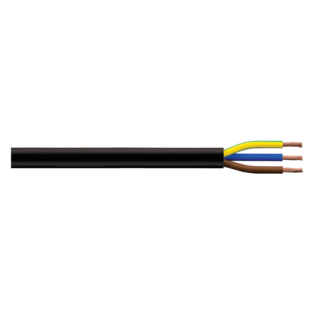 Image for 3183Y 0.75mm PVC Flexible Cable Three Core Black 1M