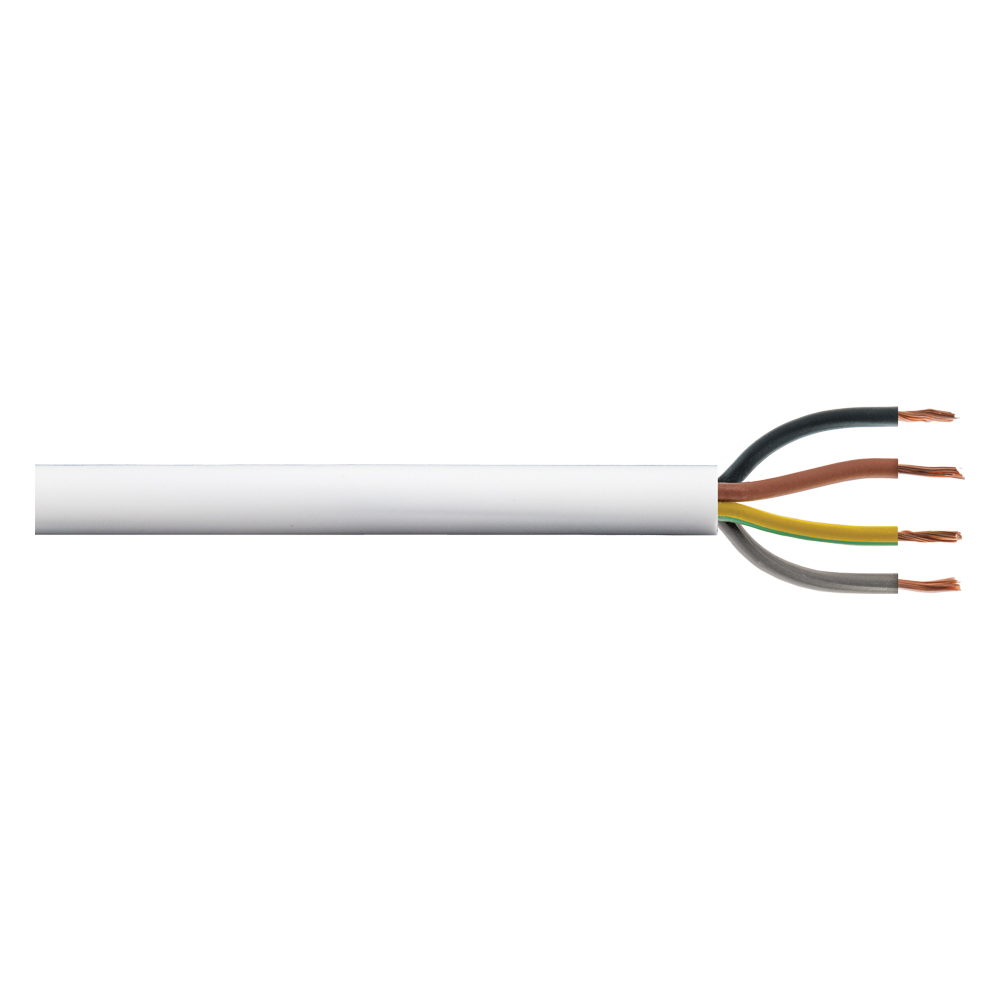 Image for 3184Y 0.75mm PVC Flexible Cable Four Core White 100M