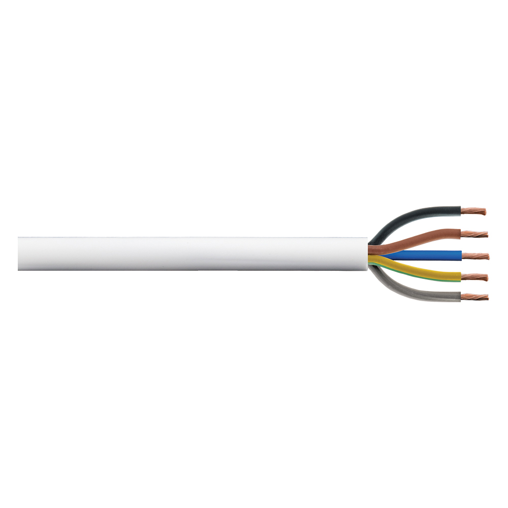 Image for 3185Y 0.75mm PVC Flexible Cable Five Core White 100M