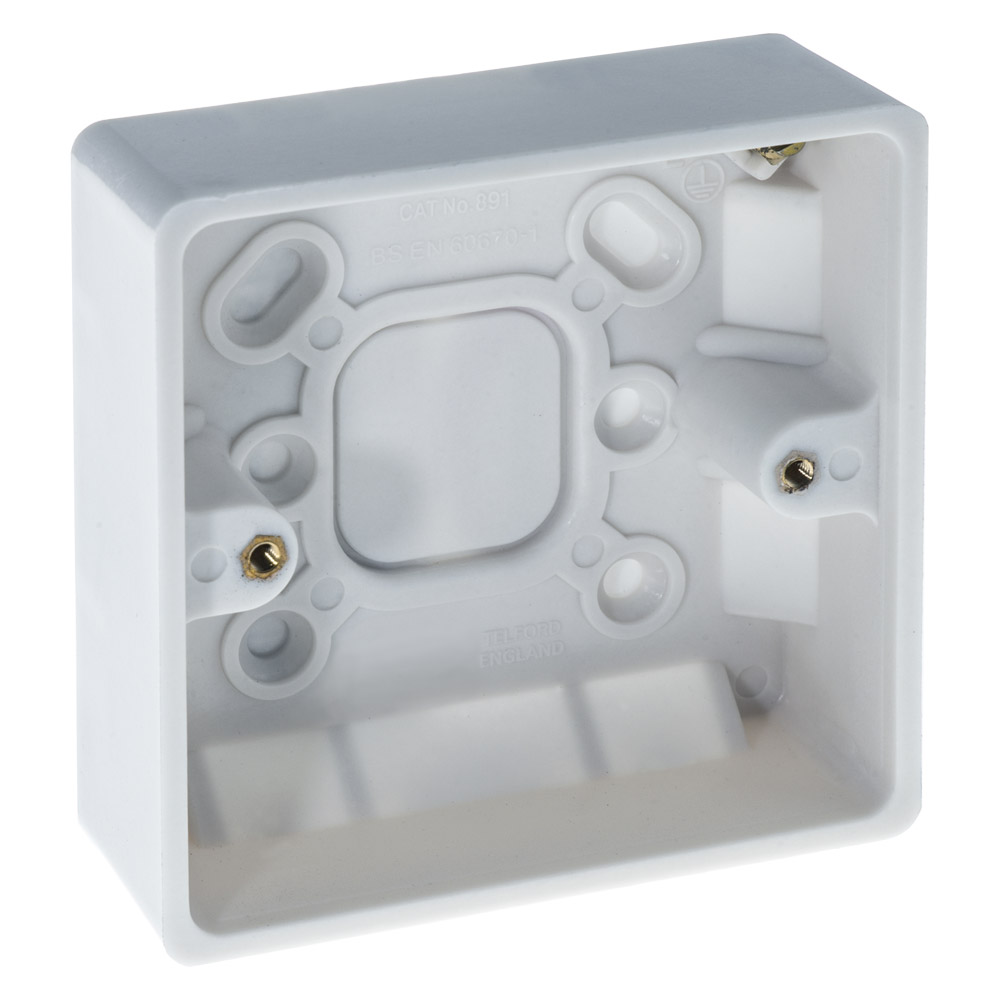 Image for BG Electrical 891 32mm Moulded Pattress Surface Box 1 Gang White