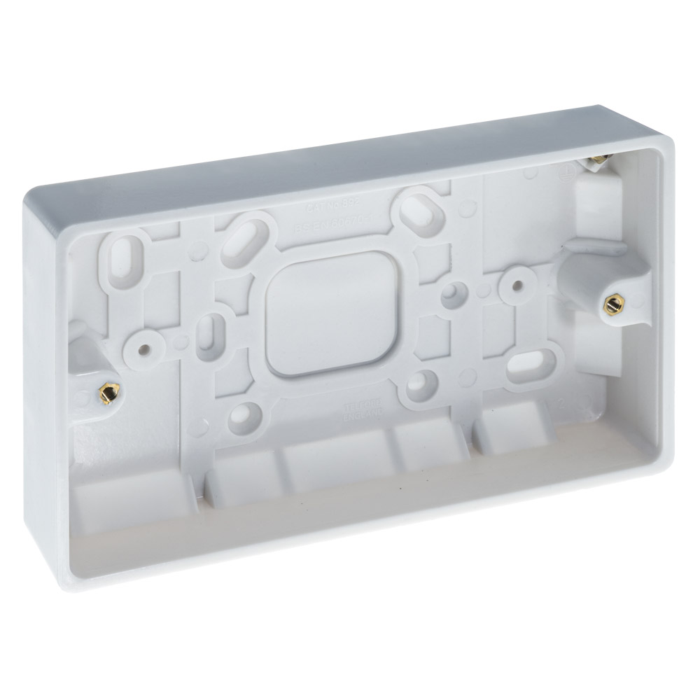 Image for BG Electrical 892 32mm Surface Pattress Box 2 Gang White