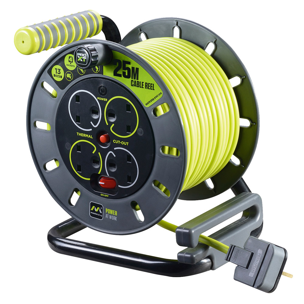 Image for BG Electrical Pro-XT Open Cable Reel 4 Gang 13A 25M