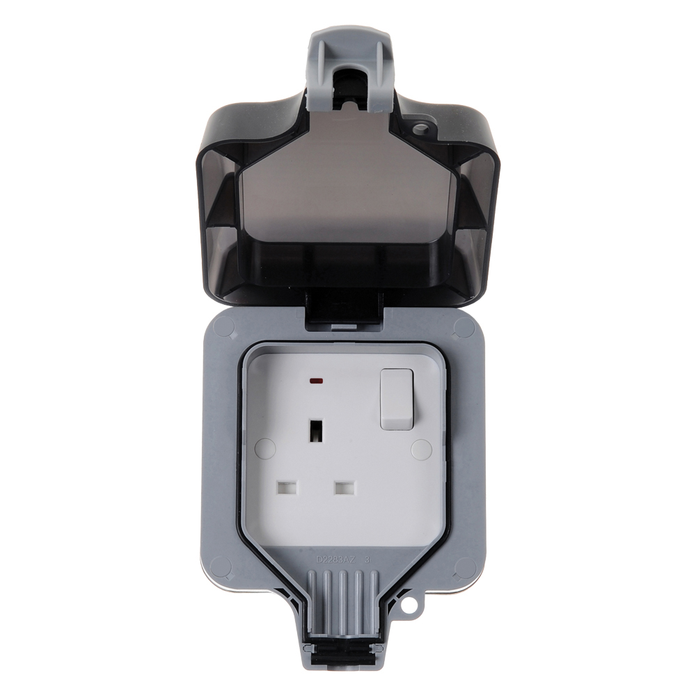 Image for BG Storm Outdoor Socket 1 Gang Double Pole 13A IP66 WP21