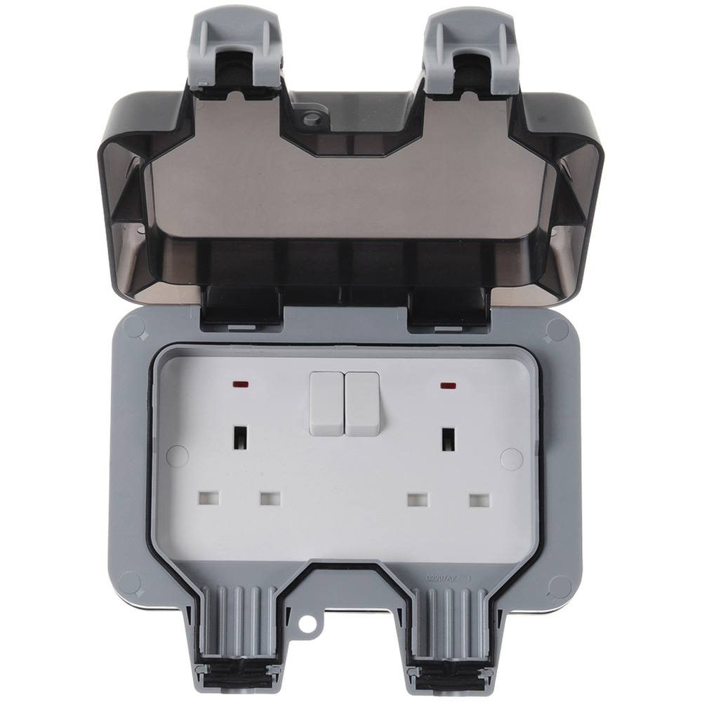 Image for BG Storm Outdoor Socket 2 Gang Double Pole 13A IP66 WP22