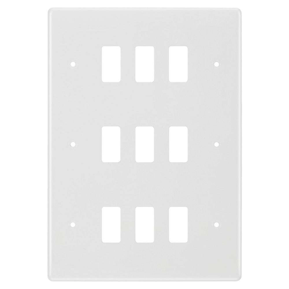 Image for BG Nexus 9 Gang Grid Module Front Plate R89 White #