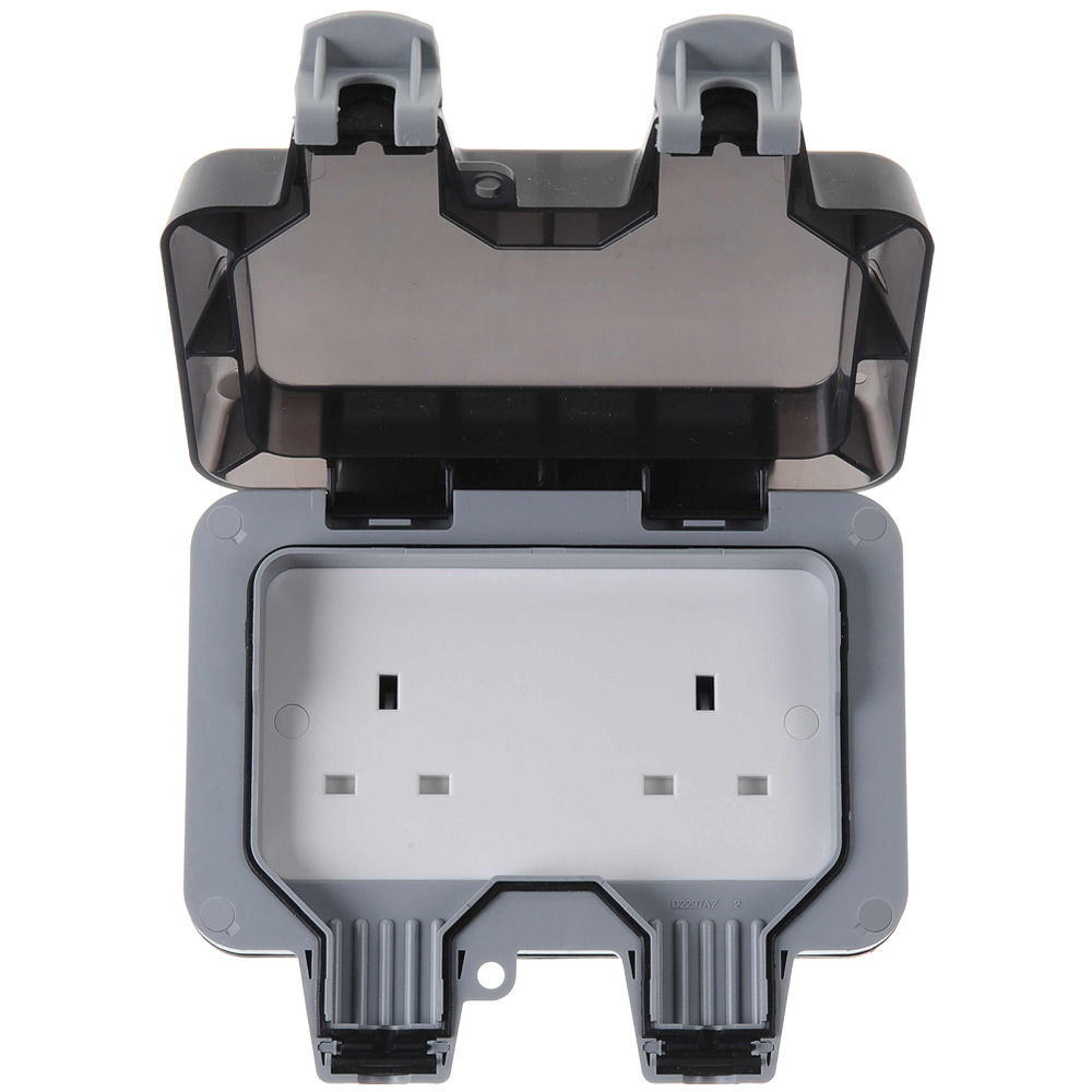 Image for BG Storm Outdoor Socket Unswitched 2 Gang 13A IP66 WP24