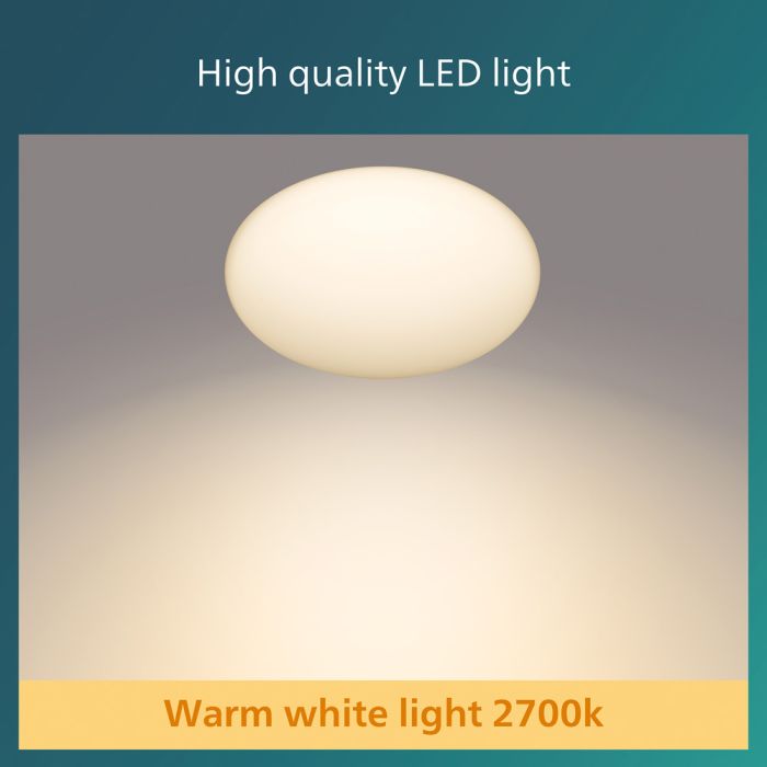 Philips Cinnabar LED-plafondlamp - Wit - Warmwit licht - 17 W - Geïntegreerde LED-lamp - Energiezuinig - Lange levensduur