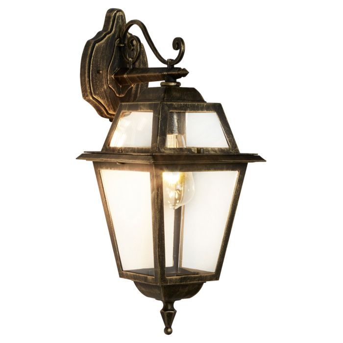 Searchlight New Orleans Outdoor Downlight Black Gold Clear Glass IP44