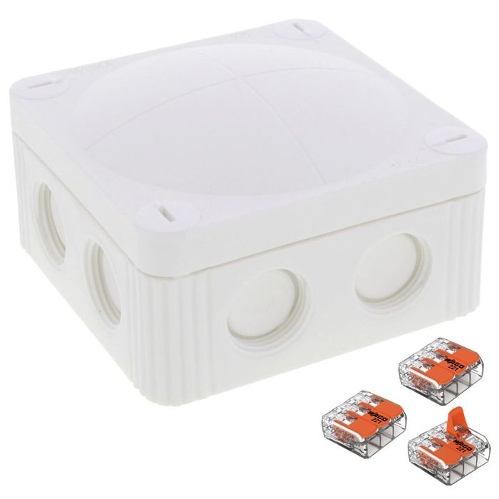 Wiska 308/5 85x85mm Junction Box with Wago Connectors White main product photo