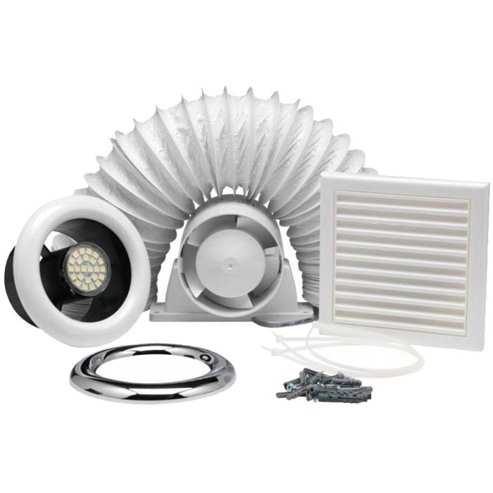 Xpelair Airline ALL100 4" Inline Fan Kit with LED