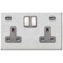Hamilton Hartland G2 USB Double Socket Satin Steel Grey