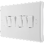 BG Electrical 846 White Rounded Edge 6 Gang 2 Way Switch
