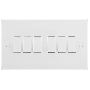 BG Electrical 846 White Rounded Edge 6 Gang 2 Way Switch