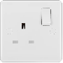 BG Electrical 821DP White Rounded Edge 13A 1 Gang Switched Socket