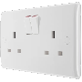 BG Electrical 822 13A 1P Switch Socket 2 Gang White
