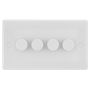 BG Electrical 884 200W Push Dimmer 4 Gang 2 Way White
