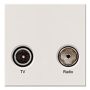 BG Electrical Euro EMTVFMW TV IEC Male Radio IEC Female Outlet White
