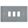 BG Nexus 3 Gang Grid Module Front Plate RMC3 Metalclad