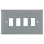 BG Nexus 4 Gang Grid Module Front Plate RMC4 Metalclad