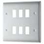 BG Nexus 6 Gang Grid Module Front Plate RNBS6 Brushed Steel