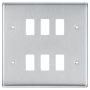 BG Nexus 6 Gang Grid Module Front Plate RNBS6 Brushed Steel