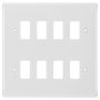 BG Nexus 8 Gang Grid Module Front Plate R88 White