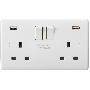 Knightsbridge 13A Double Switched Socket Dual USB A 24W