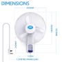 Prem-i-Air Wall Fan 3 Speed Oscillating 18 Inch Timer Remote