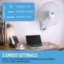 Prem-i-Air Wall Fan 3 Speed Oscillating 18 Inch Timer Remote