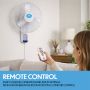 Prem-i-Air Wall Fan 3 Speed Oscillating 18 Inch Timer Remote