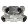 20mm Metal Intersection Box 4 Way Galvanised Each