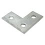Flat L Bracket 3 Hole Galvanised Each