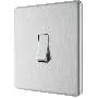 BG Screwless Brushed Steel FBS12 20A 1 Gang 2 Way Switch