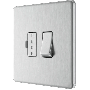 BG Screwless Brushed Steel FBS50 13A Switched Fused Spur
