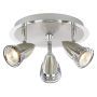 Inlight Triple Plate GU10 Spotlight Satin Nickel Chrome Steel