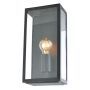 Forum Zink Minerva Box Lantern Light ES Black and Glass