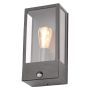 Forum Zink Minerva Wall Box Lantern and PIR ES Black Glass