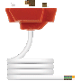 Hager Klik 6A Plug-In Ceiling Rose Red 4 Pin 4 Core 2M Flex